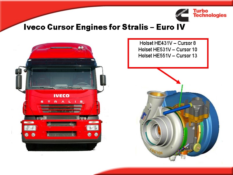 Iveco Cursor Engines for Stralis – Euro IV Holset HE431V – Cursor 8 Holset